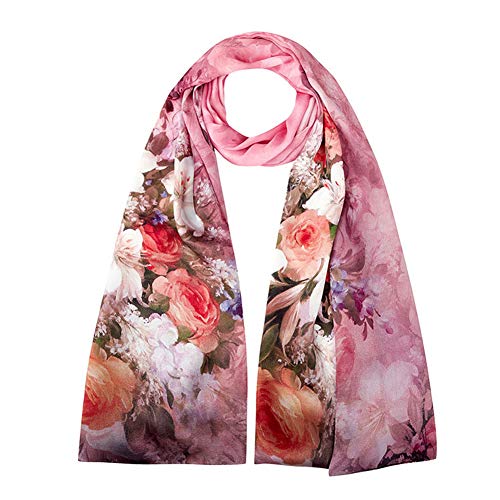 PB-SOAR Eleganter 100% Seide Damenschal Seidenschal Seidentuch Stola Pashmina, Schal aus reiner Seide, schlicht und leicht (Muster 10) von PB-SOAR