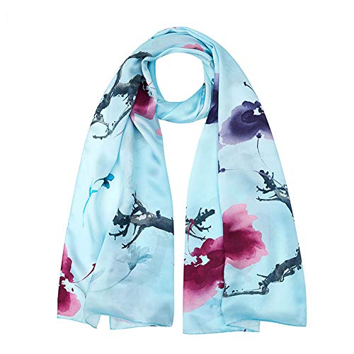 PB-SOAR Eleganter 100% Seide Damenschal Seidenschal Seidentuch Stola Pashmina, Schal aus reiner Seide, schlicht und leicht (Muster 15) von PB-SOAR