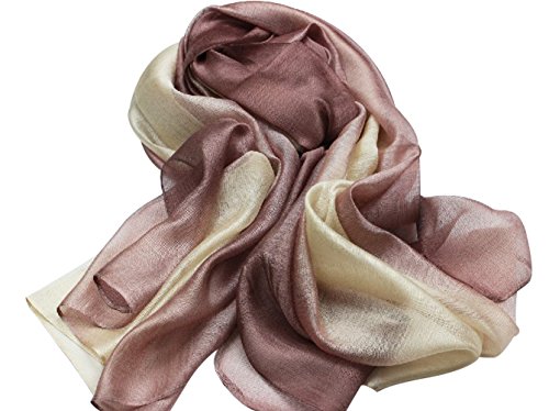 PB-SOAR Mode Damen Farbverlauf Schal Halstuch Stola 200 x 83cm, leicht und groß, 14 Farben auswählbar (Braun/Beige) von PB-SOAR