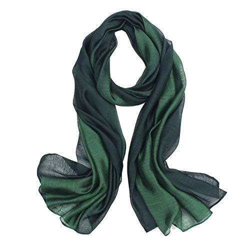 PB-SOAR Mode Damen Farbverlauf Schal Halstuch Stola 200 x 83cm, leicht und groß, 14 Farben auswählbar (Dunkel Grün/Dunkel Blau) von PB-SOAR