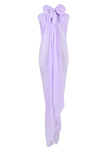 PB-SOAR XXL Damen Einfarbig Sarong Pareo Strandtuch Wickeltuch Bikini Cover up Wickelrock Multifunktions, Weich und Leicht (Hell Violett) von PB-SOAR