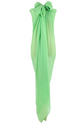 PB-SOAR XXL Damen Einfarbig Sarong Pareo Strandtuch Wickeltuch Bikini Cover up Wickelrock Multifunktions, Weich und Leicht (Neon Grün) von PB-SOAR