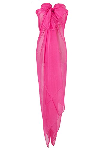 PB-SOAR XXL Damen Einfarbig Unifarben Sarong Pareo Strandtuch Wickelrock Wickeltuch, weich und leicht (Pink) von PB-SOAR