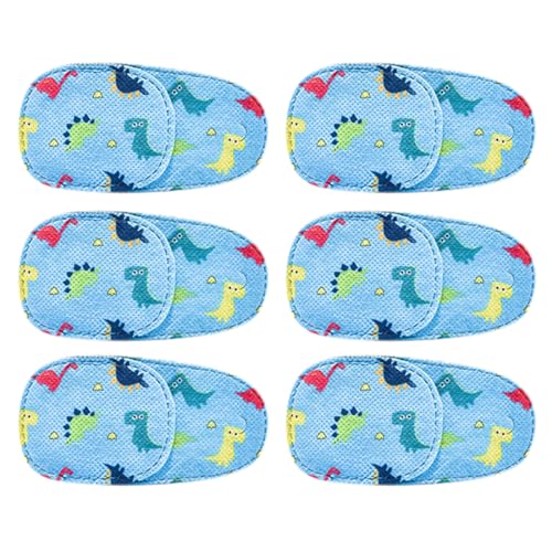 Amblyopie Augenklappen Kinder, 6 Stück Augenklappe für Brillen, Dinosaurier Amblyopia Kinder Korrektur Orthoptischer Augenklappe Medizinisch, Brille Cover Eye Patch Lazy Eye Strabismus von PBAHAUP
