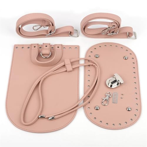 PBDEIOEOE DIY Tasche Machen Kit, 1set DIY Handgemachte Rucksack Frauen Schulter Tasche Mit Hardware for Häkeln Handtasche Hand Nähen Alle Materialien Handgemachte Backpa(Pink) von PBDEIOEOE