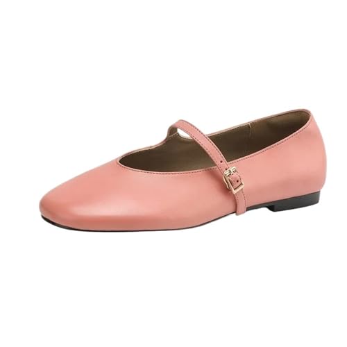 Frauen Mary Jane Schuhe Weibliche Flache Ballett Schuhe for Frauen Vielseitig Chic(Pink,39EU) von PBHGMGEBLV
