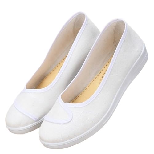 PBHGMGEBLV Damen-Loafer mit Flacher Sohle, atmungsaktiv, weich, for Hineinschlüpfen, lässig, Baumwollstoff, runde Zehenpartie(40EU) von PBHGMGEBLV