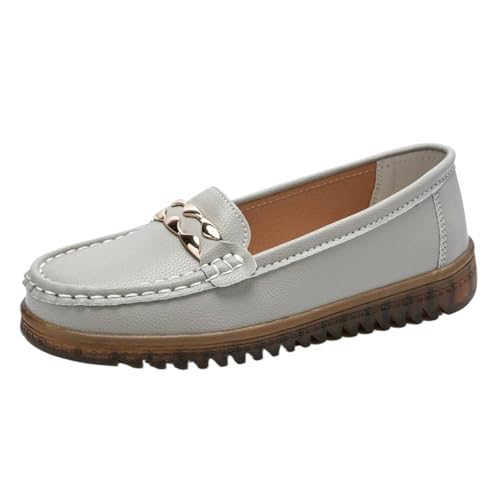 PBHGMGEBLV Damenmode Schuhe Casual Slip-on Schwarze Loafer Damen(Gray,41EU) von PBHGMGEBLV