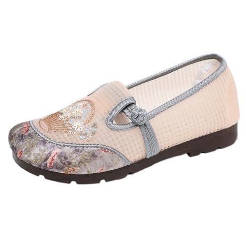 PBHGMGEBLV Loafer for Damen, weiche Sohle, lässig, Bestickt, for Hineinschlüpfen, Arbeitsschuhe(Gray,36 EU) von PBHGMGEBLV