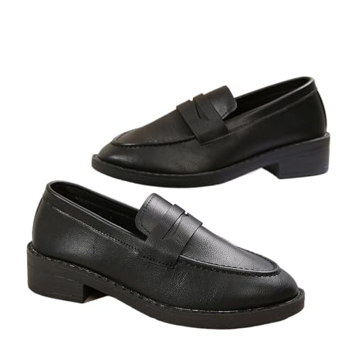 PBHGMGEBLV Loafers Damen Slip-On Flats Leichte Bequeme Arbeitsschuhe Minimalist(Black,41EU) von PBHGMGEBLV