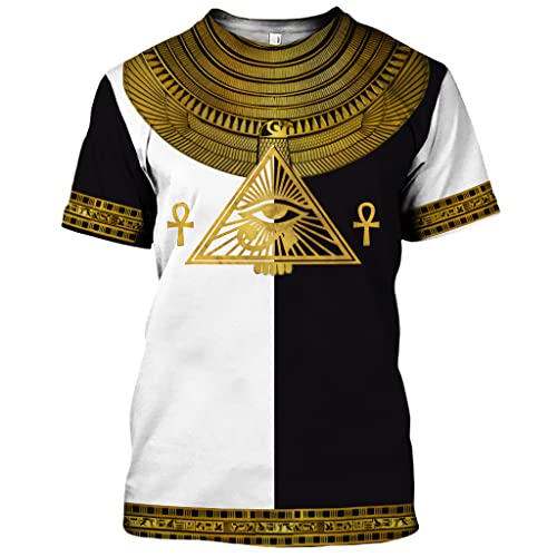 PBTMCD Atmungsaktiv Mesh Retro T-Shirt, Ägyptisch Pyramide Symbol 3D Druck Sommer Schnell trocken Kurzärmelig für Männer Sport Trikot,Style 15,XL von PBTMCD
