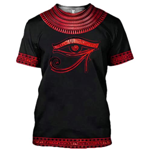 Atmungsaktiv Mesh Retro T-Shirt, Ägyptisch Pyramide Symbol 3D Druck Sommer Schnell trocken Kurzärmelig für Männer Sport Trikot,Style 11,XL von PBTMCD