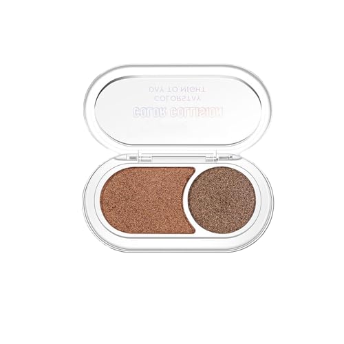 2-In-1 Dual - Eyeshadow Palette, Glitter Innere Ecke Fluoreszierende Eyeshadow Pulver, Super Pigmentierte Langlebige Augen Make-up Palette - Schafft Rauchige (#3, 3.8G) von PCC PTYXIS