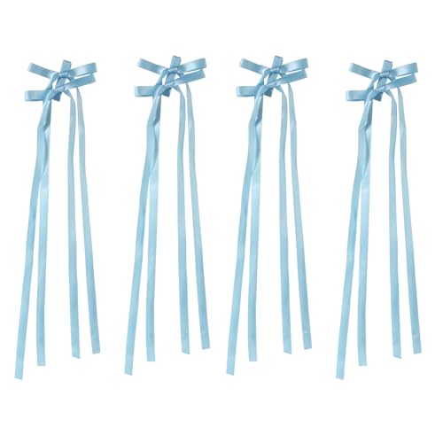 30 Pcs Haarklammer Schleife, Haarschleife, Haarschleifen Mädchen, Haar Accessoire, Haargummi mit Schleife, Geeignet für Verschiedene Frisuren (Blue ribbon, 8PCS) von PCC PTYXIS