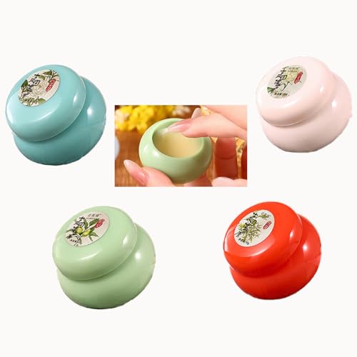 Antiker Stil fester Parfüm Balsam - tragbarer Blumen & fruchtiges Licht Duft, langlebiger frischer Duft für Mädchen, Taschengröße chinesischen Stil Parfüm in exquisiten Vintage-Glas (4PCS-B) von PCC PTYXIS