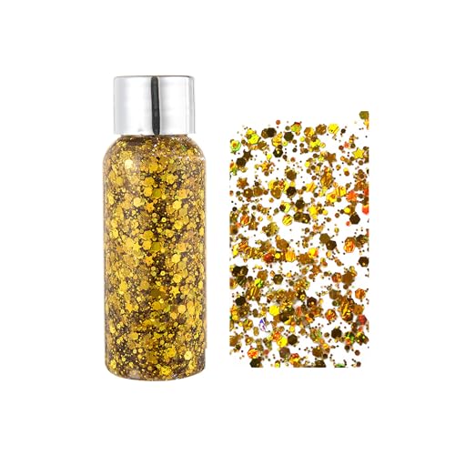 Body Flash Face Flash, Pailletten Body Gel Make-up Paillette, Meerjungfrau Flash Body Lotion Body Lidschatten Set, Urlaub Flash Gel, Flash Face Painting (#, 32ml) von PCC PTYXIS