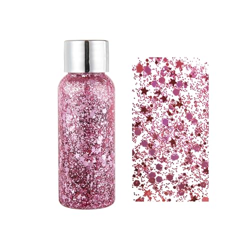 Body Flash Face Flash, Pailletten Body Gel Make-up Paillette, Meerjungfrau Flash Body Lotion Body Lidschatten Set, Urlaub Flash Gel, Flash Face Painting (#3, 32ml) von PCC PTYXIS