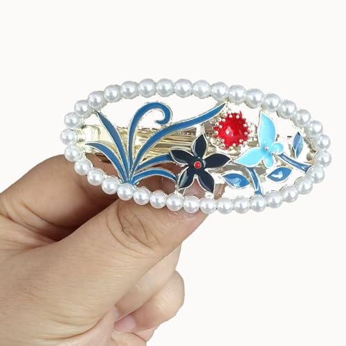 Haarklammer- Cloud Pearl Tassel Haarstab, Mädchen Haar Zubehör & Schmetterling Design, Retro Chinesischen Stil Seite Ente Bill Clip Für Hanfu Outfits, Braut Haar Zubehör (#3) von PCC PTYXIS