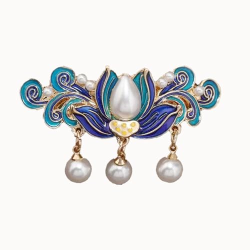 Haarklammer- Cloud Pearl Tassel Haarstab, Mädchen Haar Zubehör & Schmetterling Design, Retro Chinesischen Stil Seite Ente Bill Clip Für Hanfu Outfits, Braut Haar Zubehör (#4) von PCC PTYXIS