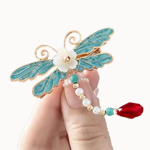 Haarklammer- Cloud Pearl Tassel Haarstab, Mädchen Haar Zubehör & Schmetterling Design, Retro Chinesischen Stil Seite Ente Bill Clip Für Hanfu Outfits, Braut Haar Zubehör (#9) von PCC PTYXIS