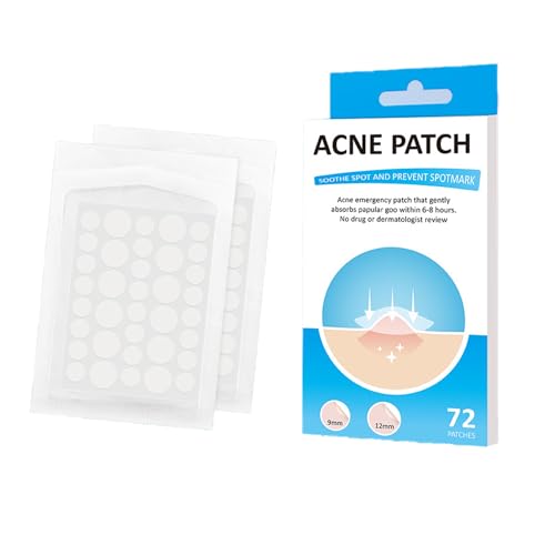 Pimple Patch (72 Stück) - Hydrokolloid pickel patch, unsichtbare/durchsichtige Pimple Patches, schnell wirkende Blemish Zit Cover, Breakout-Fighting Dots für die Gesichtshautpflege (72pcs) von PCC PTYXIS