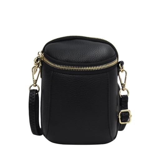 PCCYFZ Klein Crossbody Bag Minimal Damen Umhängetasche Damen Mit Verstellbarem Breitem Schultergurt Kleine Handtasche Damen Umhängetasche (schwarz) von PCCYFZ