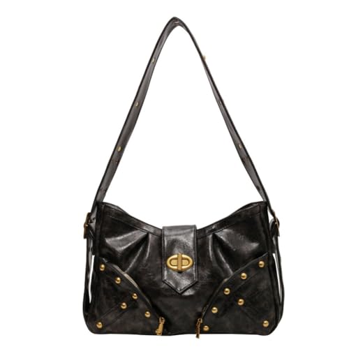PCCYFZ Neue 2024 Freizeit Handtasche Lady Einfachheit Vielseitig Umhängetasche (schwarz) von PCCYFZ