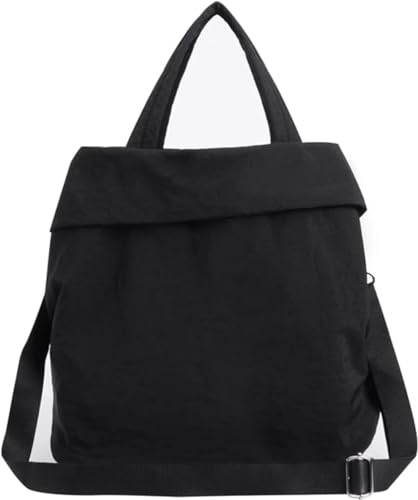 PCCYFZ Nylon Tasche Crossbody Tasche für Frauen Große Kapazität Gym Bag Work Bag Nylon Tote Handtasche Sport (schwarz) von PCCYFZ