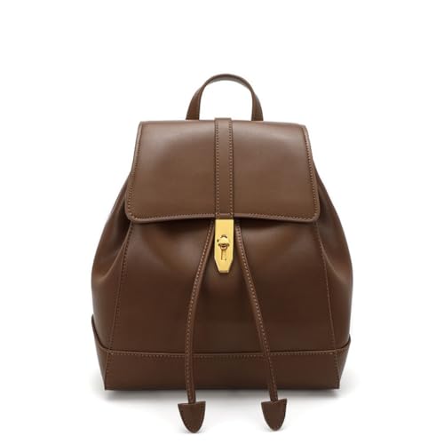 Umhängetasche weiblich Neue Modelle Mode Rucksack weiblich eins zwei Schultern Große Kapazität Rindsleder Schultasche Studentinnen (Kaffeefarbe) von PCCYFZ