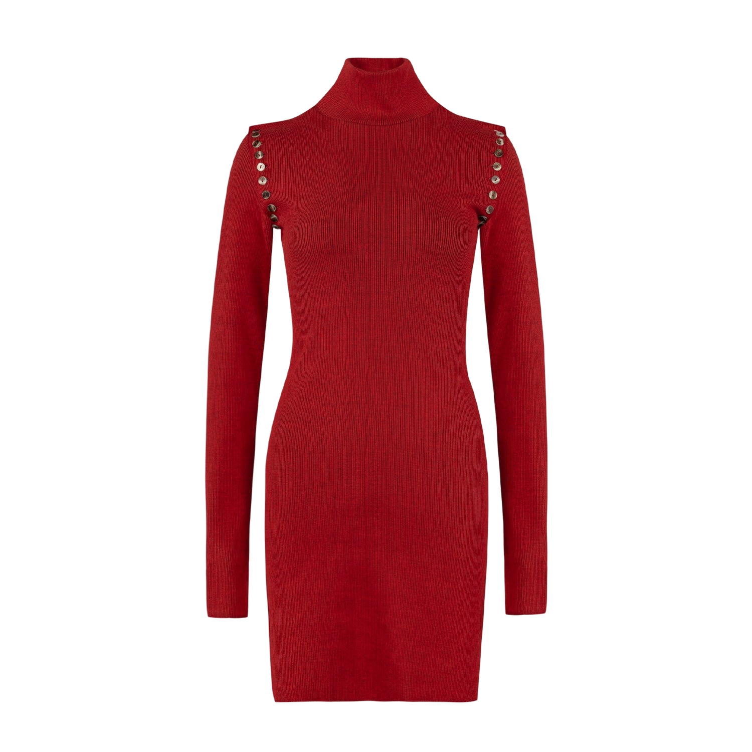 YOUR *ITCH 2 TONES RIB LONG SLEEVE - Red - XS - PCFG - Mini dresses von PCFG