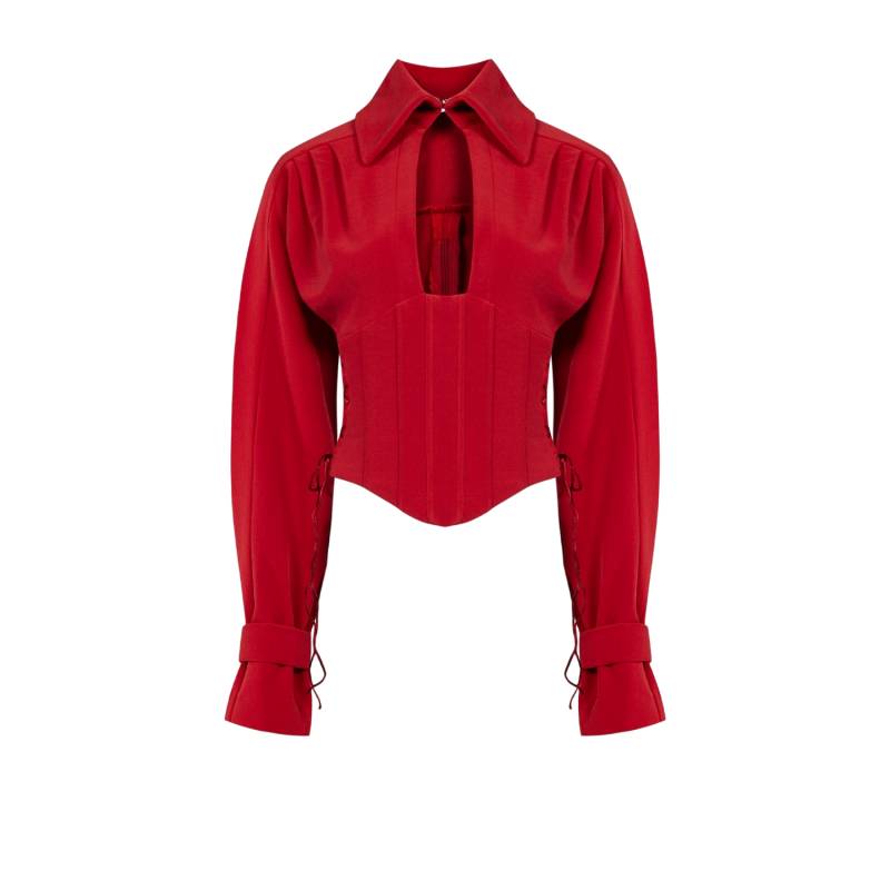 YOUR *ITCH CORSET BLOUSE - SAMBA - Red - L - PCFG - Blouses von PCFG