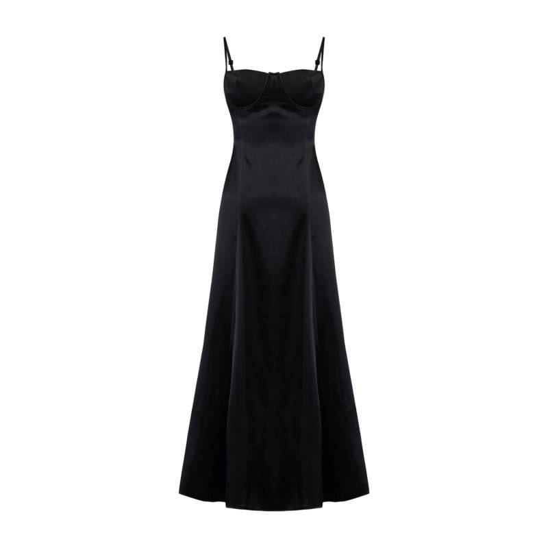 PCFG | YOUR *ITCH SILK DRESS - JET BLACK | Women's Black Midi dresses von PCFG