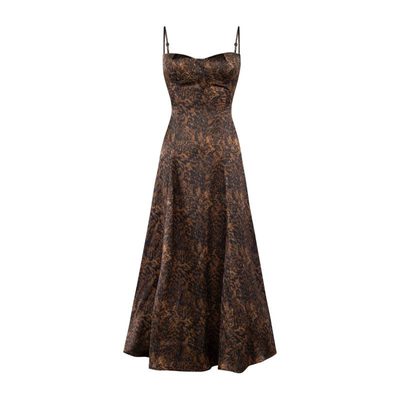YOUR *ITCH SILK DRESS - LEOPARD - Brown - M - PCFG - Midi dresses von PCFG