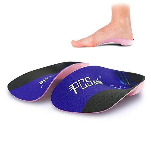 PCSsole 3/4 Orthopädische Einlegesohlen für Plattfüße, Plantarfasziitis, Fersensporn, halbe Schuheinlagen mit hoher Fußgewölbe, Schuhe Einlagen lindern Fersenschmerzen für Damen & Herren, Blau, XXL. von PCSSOLE