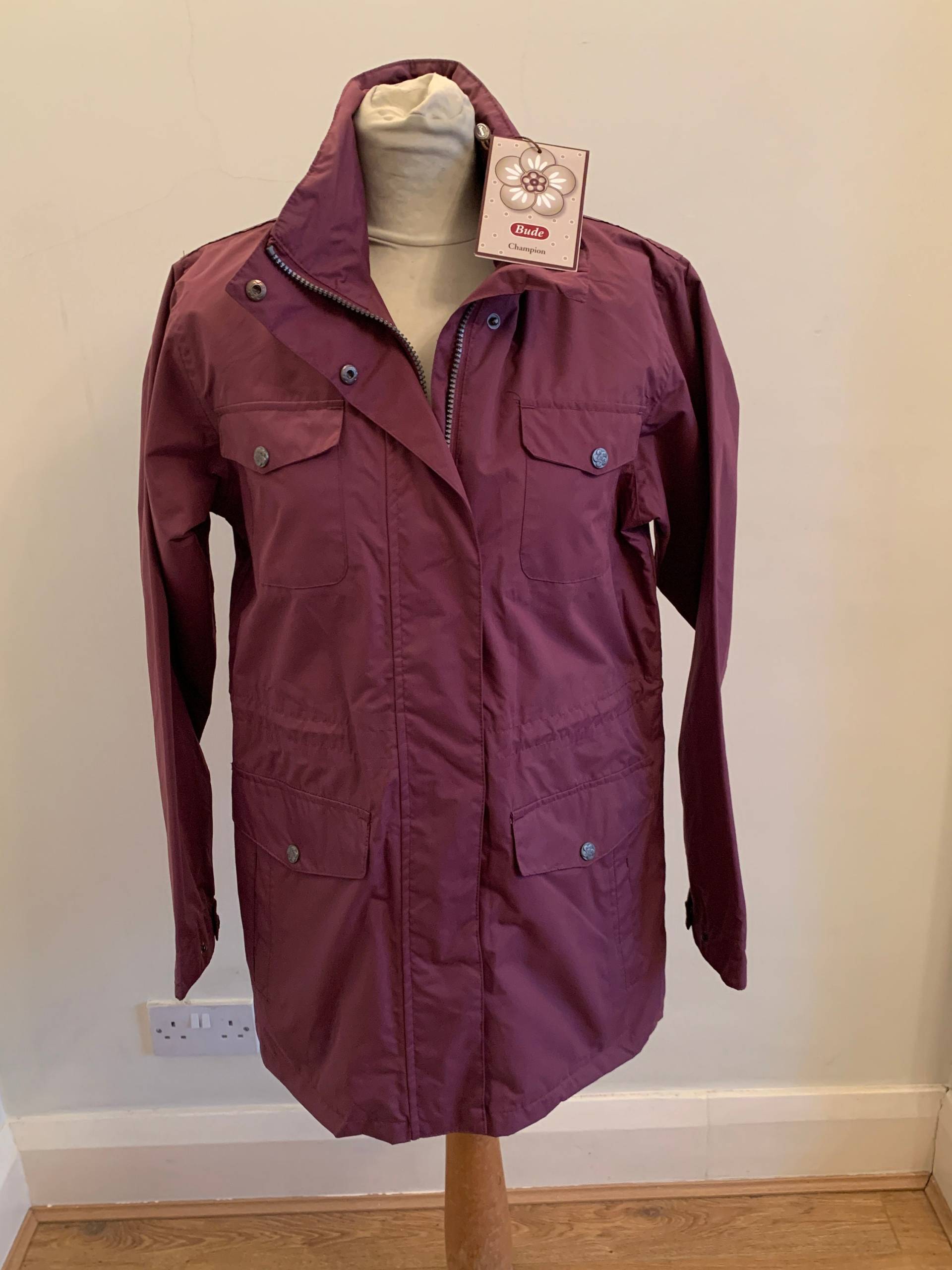 Kapuzen Regenmantel - Maroon Jacke Mantel Damen Regenjacke Winter Outwear Lila Leichter Gefütterter von PDClothingShop