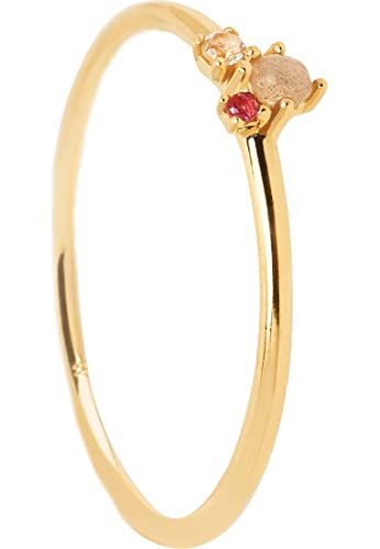 PDPaola Atelier Ring Rosé Blush aus 18 Karat goldplattiertem Sterling Silber mit Zirkonia, Ringgröße 12, AN01-192-12 von P D PAOLA