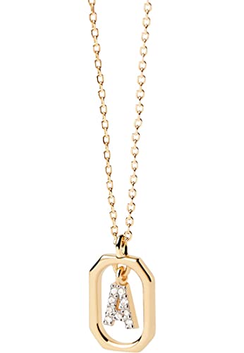 PDPaola Mini Letter A Necklace Halskette Buchstabe Namenskette gold von P D PAOLA