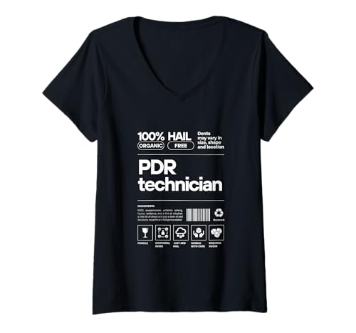 Damen PDR Tech Nährwertetikett T-Shirt mit V-Ausschnitt von PDR Warrior Gear