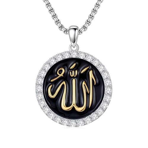 PDTJMTG Allah Kette 925 Silber Muslimisch Islamisches Allah Anhänger Halsketten Schutzamulett Schmuck für Männer Frauen PDTJMTG Allah Kette 925 Silber Muslimisch Islamisches Allah Anhänger Halsketten Schutzamulett Schmuck für Männer Frauen von PDTJMTG