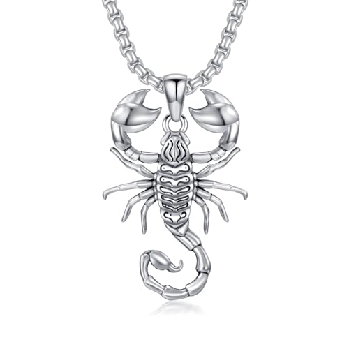 PDTJMTG Skorpion Halskette 925 Sterling Silber Skorpion Anhänger Gothic Schmuck Geschenke für Männer Herren Damen von PDTJMTG