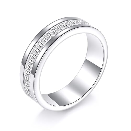 Zirkonia Ring 925 Sterling Silber Ringe Weiß AAAAA Cubic Zirconia Verlobungsversprechensring für Frauen und Männer Silberring (65(20.6)) von PDTJMTG