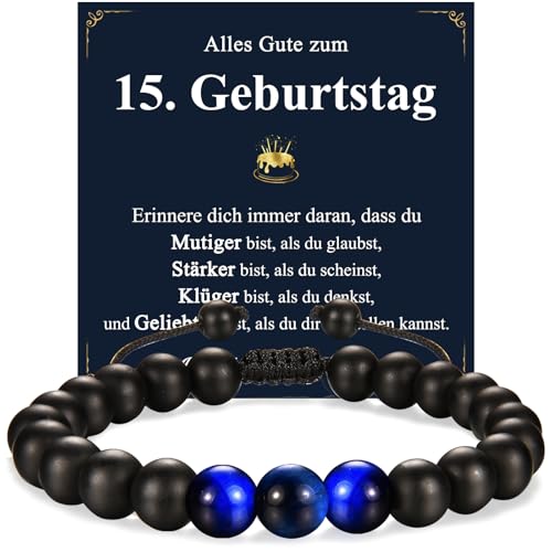 PDTU Geburtstagsgeschenk für Jungen, Armband Jungen Geschenke für 15 Geburtstag Junge zum Geburtstag, Tolles Geschenke für 15 Jährige Jungen Jungs von PDTU