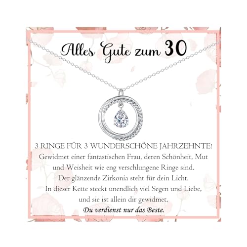 PDTU Geschenk 30 Geburtstag Frauen, Zirkonia Halskette Geschenk zum 30. Geburtstag Frau, Geburtstagsgeschenk für Frauen Frau Freundin Kollegin Mama Tante Tochter Enkelin Nichte Schwester PDTU Geschenk 30 Geburtstag Frauen, Zirkonia Halskette Geschenk zum 30. Geburtstag Frau, Geburtstagsgeschenk für Frauen Frau Freundin Kollegin Mama Tante Tochter Enkelin Nichte Schwester von PDTU