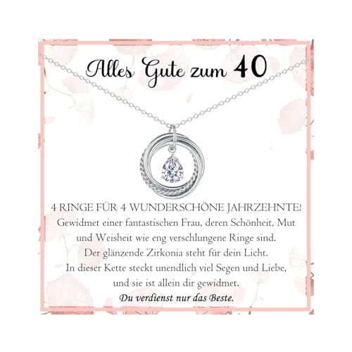 PDTU Geschenk 40 Geburtstag Frauen, Zirkonia Halskette Geschenk zum 40. Geburtstag Frau, Geburtstagsgeschenk für Frauen Frau Freundin Kollegin Mama Tante Tochter Enkelin Schwester PDTU Geschenk 40 Geburtstag Frauen, Zirkonia Halskette Geschenk zum 40. Geburtstag Frau, Geburtstagsgeschenk für Frauen Frau Freundin Kollegin Mama Tante Tochter Enkelin Schwester von PDTU