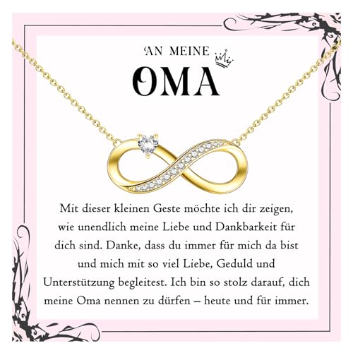 PDTU Geschenke für Oma, Unendlichkeitszeichen Kette für Oma Geschenk, Muttertag Geschenk für Oma, Beste Oma Geschenke zum Muttertag Geburtstag Weihnachten, Gold PDTU Geschenke für Oma, Unendlichkeitszeichen Kette für Oma Geschenk, Muttertag Geschenk für Oma, Beste Oma Geschenke zum Muttertag Geburtstag Weihnachten, Gold von PDTU