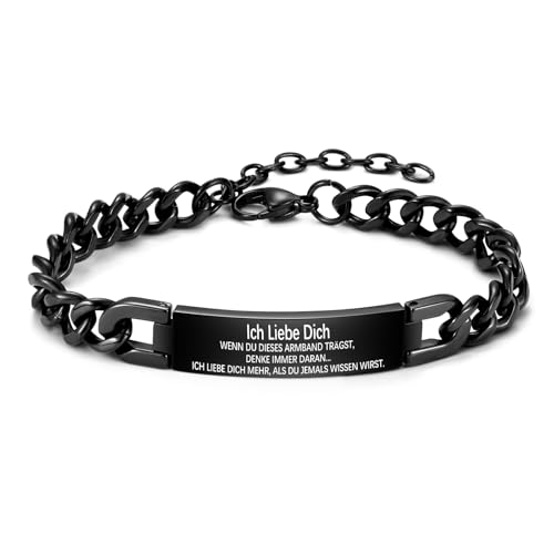 PDTU Geschenk für Männer, Gravur Edelstahl Armband Herren für Männer, Geschenk Mann zum Geburtstag, Ich Liebe Dich Geschenke für Mann zum Vatertag Weihnachten Jahrestag Valentinstag Ruhestand PDTU Geschenk für Männer, Gravur Edelstahl Armband Herren für Männer, Geschenk Mann zum Geburtstag, Ich Liebe Dich Geschenke für Mann zum Vatertag Weihnachten Jahrestag Valentinstag Ruhestand von PDTU