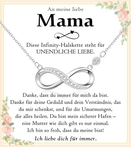 PDTU Geschenke für Mama, Unendlichkeitszeichen Kette für Mama, Mama Geschenk von Tochter Sohn zum Muttertag Geburtstag Weihnachten Jahrestag von PDTU