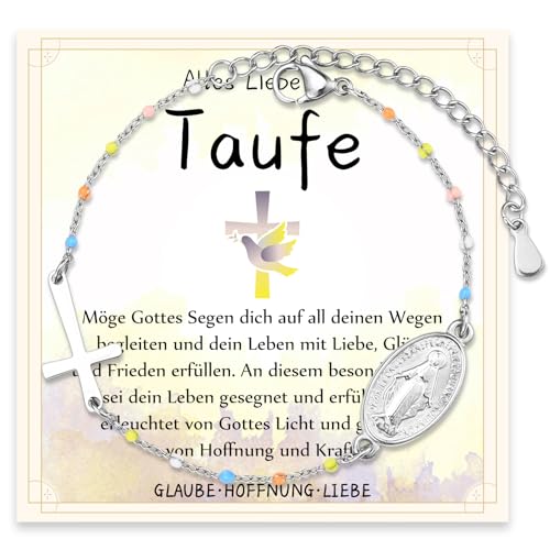 PDTU Taufgeschenke für Mädchen, Taufe Armband Geschenk für Mädchen, Taufgeschenke für Tochter Nichte Enkelin von Eltern Paten Großeltern zur Taufe mit Karte von PDTU