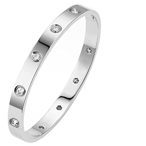 PDWZNBA 18K Gold Plated Love Friendship Bracelet with Cubic Zirconia Stones Bangle Cuff Best Gifts with Crystal for Mother's Day Valentine's Day Wedding Couples and Birthdays, 6.7, Edelstahl, Zirkonia PDWZNBA 18K Gold Plated Love Friendship Bracelet with Cubic Zirconia Stones Bangle Cuff Best Gifts with Crystal for Mother's Day Valentine's Day Wedding Couples and Birthdays, 6.7, Edelstahl, Zirkonia von PDWZNBA