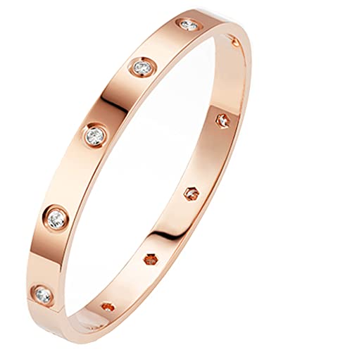 PDWZNBA 18K Gold Plated Love Friendship Bracelet with Cubic Zirconia Stones Bangle Cuff Best Gifts with Crystal for Mother's Day Valentine's Day Wedding Couples and Birthdays, 7.1, Edelstahl, Zirkonia PDWZNBA 18K Gold Plated Love Friendship Bracelet with Cubic Zirconia Stones Bangle Cuff Best Gifts with Crystal for Mother's Day Valentine's Day Wedding Couples and Birthdays, 7.1, Edelstahl, Zirkonia von PDWZNBA